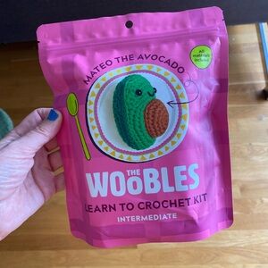 NIB- Wobbles- Mateo the Avocado Learn-to-Crochet Kit — Pink